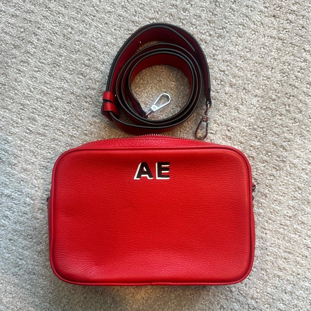 Leatherology Red Leather Meadow Camera Bag